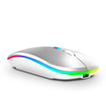 Mouse Sem Fio Wireless Recarregavel Led Rgb 2,4GHz Bluetooth Bateria Interna Ergonômico Silencioso