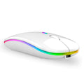 Mouse Sem Fio Wireless Recarregavel Led Rgb 2,4GHz Bluetooth Bateria Interna Ergonômico Silencioso