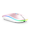 Mouse Sem Fio Wireless Recarregavel Led Rgb 2,4GHz Bluetooth Bateria Interna Ergonômico Silencioso
