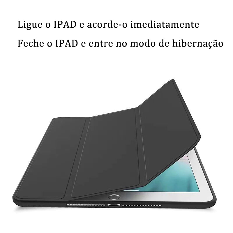 Case Capa Com Função Flip para iPad 7 8 9 10.2 Pol Com Slot para Caneta