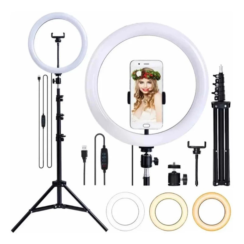Ring Light Iluminador 10 Polegadas Com Tripé De 2.10 Metro MarisaStore
