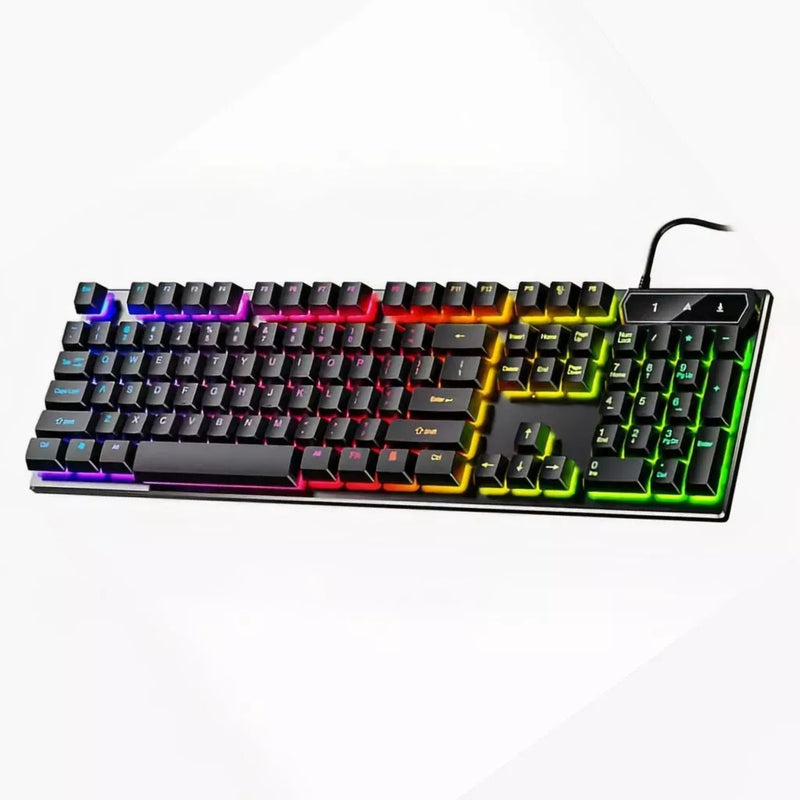 Kit Teclado Semi Mecânico + Mouse Gamer 3200dpi Rgb Led M300