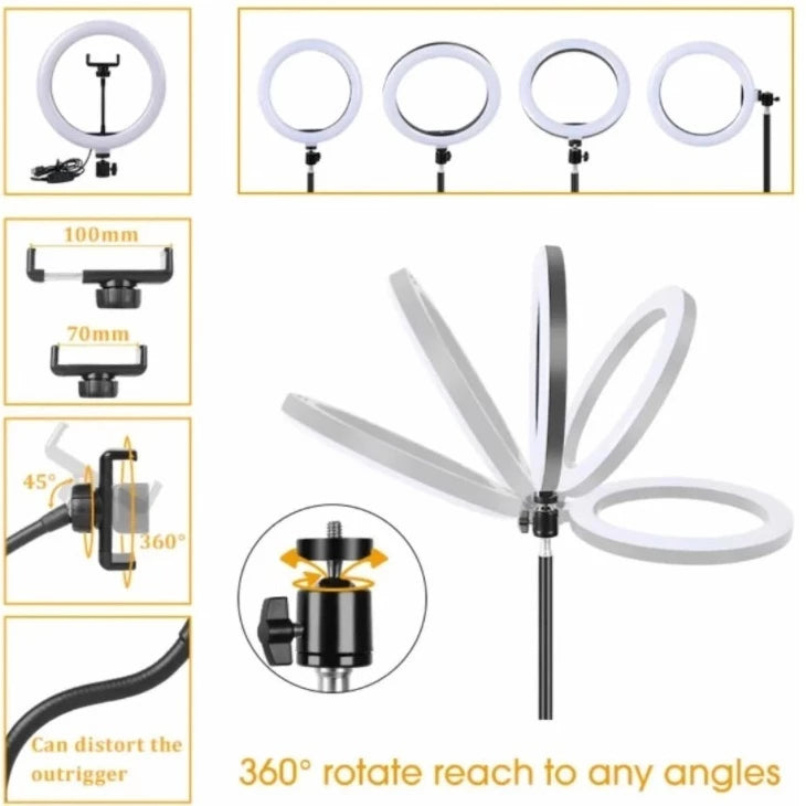 Ring Light Iluminador 10 Polegadas Com Tripé De 2.10 Metro MarisaStore