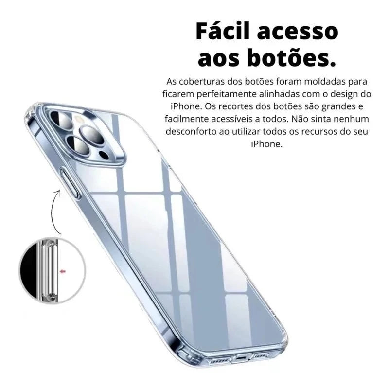 Capa Capinha Space Transparente Anti Impacto Compativel com iPhones X XR XSMAX 11 12 13 14 15 ProMax
