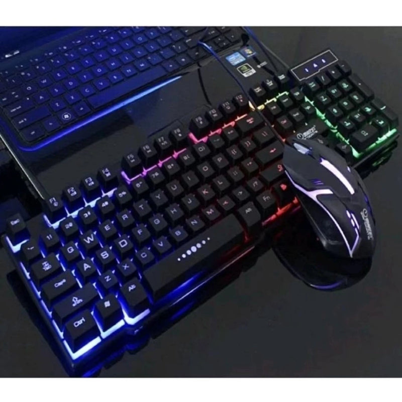 Kit Teclado Semi Mecânico + Mouse Gamer 3200dpi Rgb Led M300