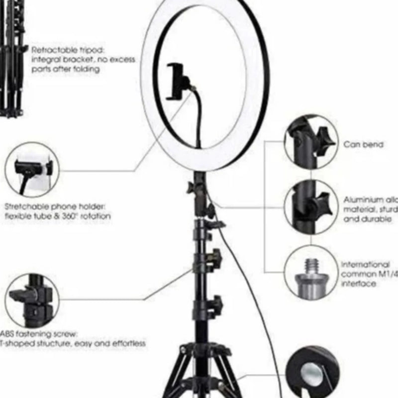 Ring Light Iluminador 10 Polegadas Com Tripé De 2.10 Metro MarisaStore