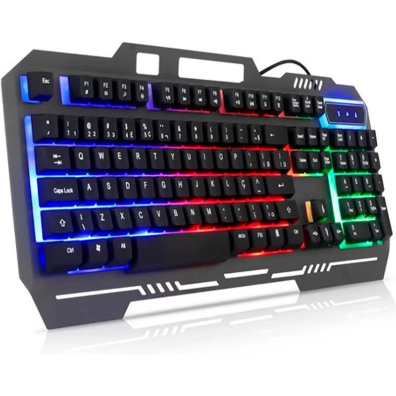 Teclado Gamer Semi Mecânico Com Led Rgb Usb Português/BR Pc Ps4