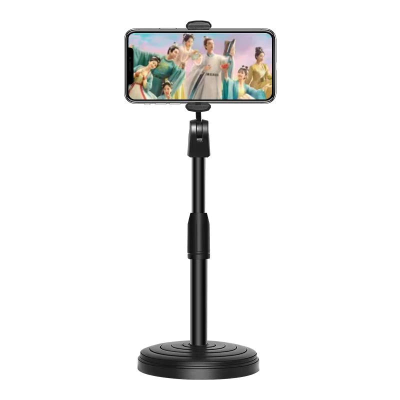 Suporte Tripé Para Mesa Com Mini Pedestal Ajustável 360° Ideal Para Gravação de Videos