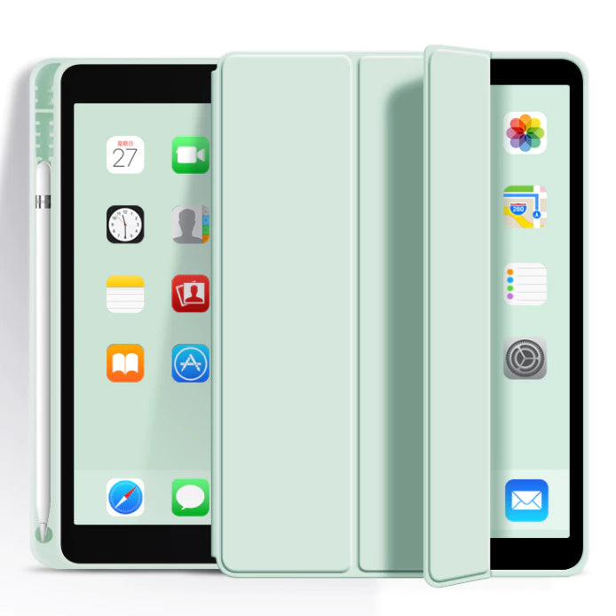 Case Capa Com Função Flip para iPad 7 8 9 10.2 Pol Com Slot para Caneta