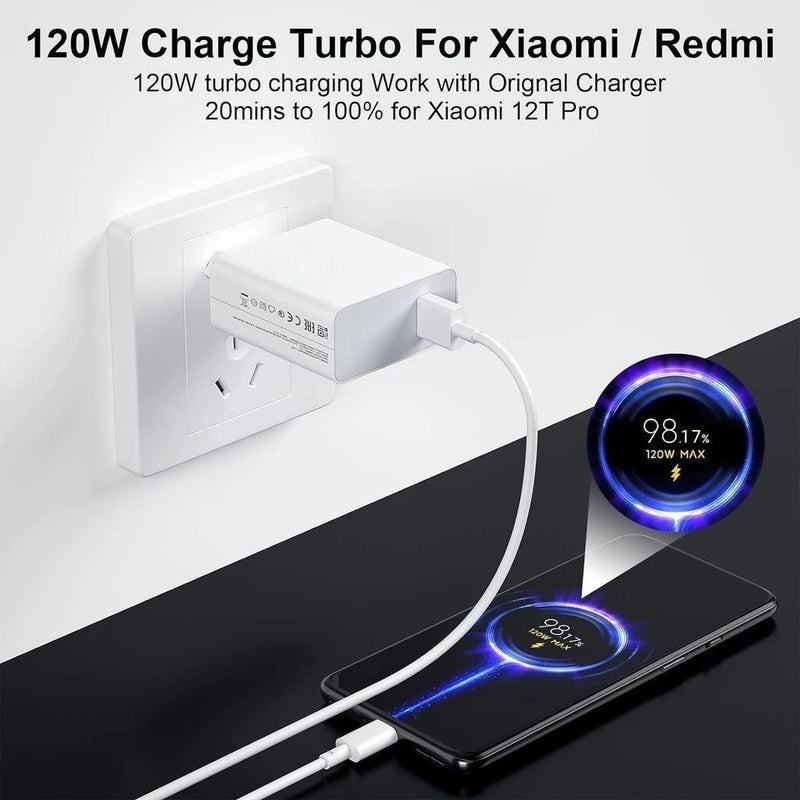 Carregador 120W Turbo Power Cabo 6A Usb com Saída Tipo-C